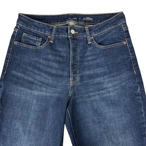Old Navy High-Waisted Button-Fly O.G. Straight Ripped Cut-Off Jeans size 12 - Picture 6 of 11